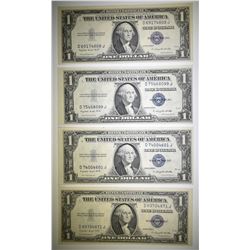 4 1935-G $1 SILVER CERTIFICATES GEM CU