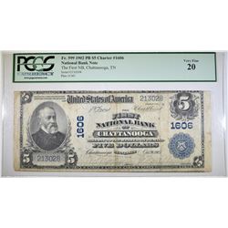 1902 $5 FIRST NATIONAL CHATTANOOGA PCGS V-20