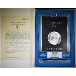 1880-CC MORGAN DOLLAR GSA BOX AND CERT NGC MS-65