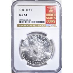 1888-O MORGAN DOLLAR, NGC MS-64 RED BOOK
