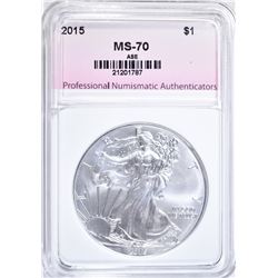 2015 AMERICAN SILVER EAGLE PNA PERFECT GEM BU
