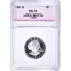 1981-S T-2 SBA DOLLAR PNA PERFECT GEM PR DCAM