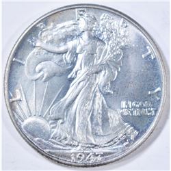 1947 WALKING LIBERTY HALF, SUPERB GEM BU WHITE