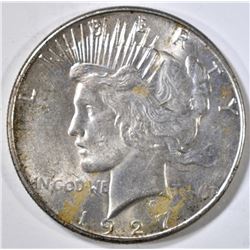 1927-S PEACE DOLLAR, GEM BU TONED KEY COIN