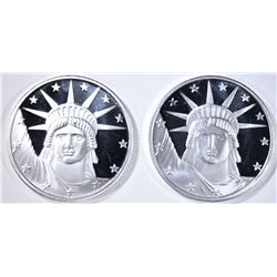 2-ONE OUNCE .999 SILVER "LIBERTY" ROUNDS