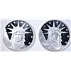 Image 1 : 2-ONE OUNCE .999 SILVER "LIBERTY" ROUNDS