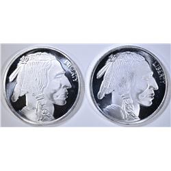 2 BUFFALO 1 OZ SILVER ROUNDS