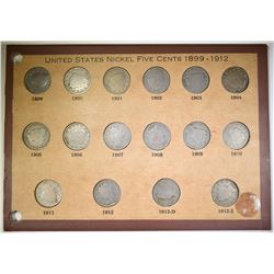LIBERTY NICKEL COLLECTION 1899-1912-S