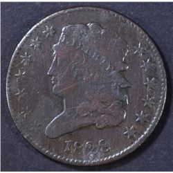 1828 13 STARS HALF CENT  VG