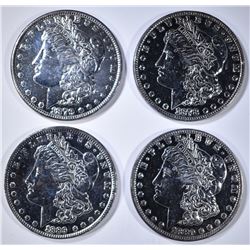 LOT OF 4 XF POLISHED MORGANS: