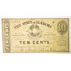 Image 1 : 1863 10 CENT STATE OF ALABAMA NOTE SCARCE M NOTE