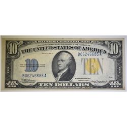 1934 A $10.00 N. AFRICA SILVER CERTIFICATE, AU