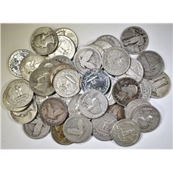 40-MIXED 90% U.S. SILVER QUARTERS
