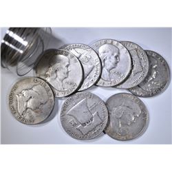 ROLL OF CIRC FRANKLIN HALF DOLLARS