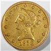 Image 1 : 1858-S $10 GOLD LIBERTY AU RARE DATE