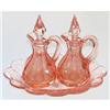 Image 1 : Tiffin Pink Cruet Set + Tray #1082524