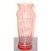 Image 1 : Pink Depression Glass Art Deco Swirl Vase #1082705