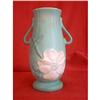 Image 1 : Weller Vase Green With Pink Flower #1083305