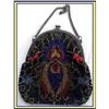Image 1 : BEADED BAG EARLY 1900'S BRIGHT FLOWERS #1083399