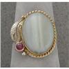 Image 1 : 14K opal and ruby ring #1093284