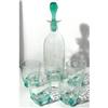 Image 1 : BLENKO 445 APLD SEA GREEN  CRACKLE DECANTER SET#1093333