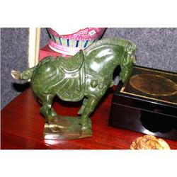 Beautiful Chinese Carved War Horse Jade #1106581