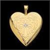 Image 1 : Antique Style GOLD HEART LOCKET w DIAMOND #1114832