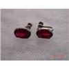 Image 1 : Victorian Ruby Red Color  Sterling Earrings #1153080