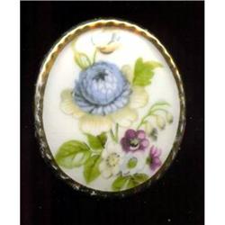 Handpainted Limoges  Porcelain Flower Brooch#1153130