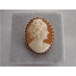 Edwardian Victorian  10kt  shell cameo brooch  #1153138