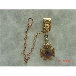 Victorian Antique Watch Fob Chain Initialed#1153143