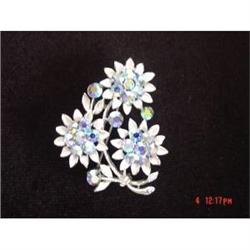 LISNER Aurora Borealis Rhinestone Enamel Brooch#1153192