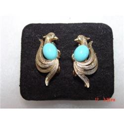 Jelly Belly Peacock Earrings Signed #1153248