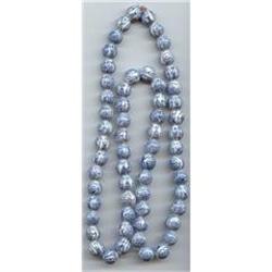 Oriental Blue White Pottery Bead Necklace #1153269