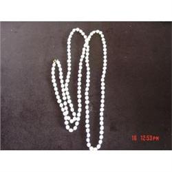 Art Deco White Glass Beaded Necklace #1153520