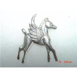 Lang Sterling Horse Pegasus Brooch Pin #1153589
