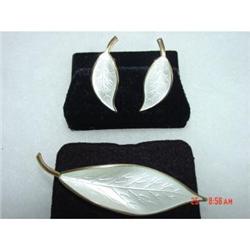 David Andersen Brooch Earrings Guilloche Norway#1153591