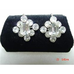 WEISS Sparkling Clear Rhinestone Earrings #1153597