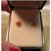 Image 1 : 18kt gold Coral  Pierced Earrings Mint in Box #1153669