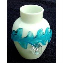 EARLY 1900S CASED ART GLASS VASE WITH APPLIED #1155565