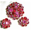 Image 1 : Cranberry & Pink Aurora Borealis Demi Parure #1155840