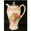 Image 1 : ANTIQUE PORCELAIN ROSES FLORAL CHOCOLATE POT #1156261