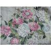 Image 1 : ROMANTIC VINTAGE BARKCLOTH HUGE PANEL FLORAL  #1156274