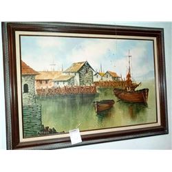 ORIGINAL OIL ON CANVAS FRAMED PAINTING BY TRAVIS