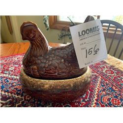 VINTAGE HULL USA OVENPROOF HEN ON NEST SOUP TUREEN, 1950S ERA