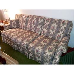 3 CUSHION FLORAL SOFA, LIKE NEW