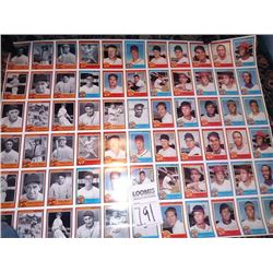 VINTAGE NESTLE PREMIUM FULL SHEET BASEBALL PRINTED ON CARD STOCK, UNCUT