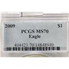 Image 3 : 2009 AMERICAN SILVER EAGLE PCGS MS70