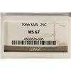 Image 3 : 1966 SMS WASHINGTON QUARTER NGC MS67