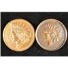 Image 1 : 2-3" INDIAN HEAD CENTS, 1 IS KNOTT'S BERRY FARM